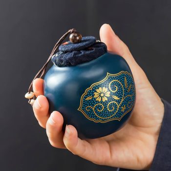 ست لیوان دمنوش سرامیکی لاکچری کیف چرمی T68