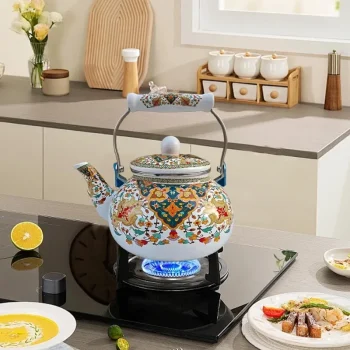 ست قوری کتری لعابی با طرح های زیبا TE2