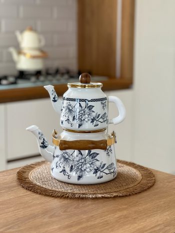 ست قوری کتری لعابی با طرح های زیبا TE2