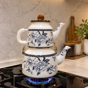 ست قوری کتری لعابی با طرح های زیبا TE2