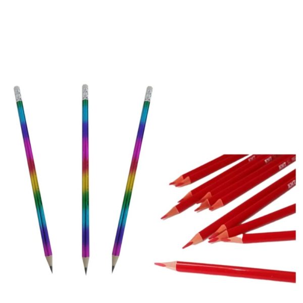 مداد سیاه رنگین کمانی و مداد قرمز KMT PEN