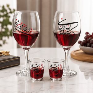 ست کادویی جام و شات نوشیدنی طرح عشق S5