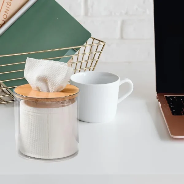 جا دستمال کاغذی فلزی درب چوبی T5109