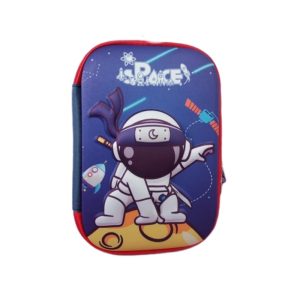 Spacious tablet-style pencil case with embossed RT designs