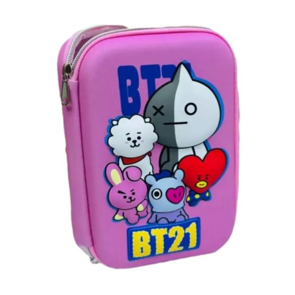 Spacious tablet-style pencil case with embossed RT designs