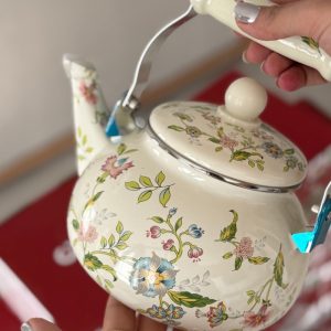 ست قوری کتری لعابی با طرح های زیبا TE2 ساخت ترکیه