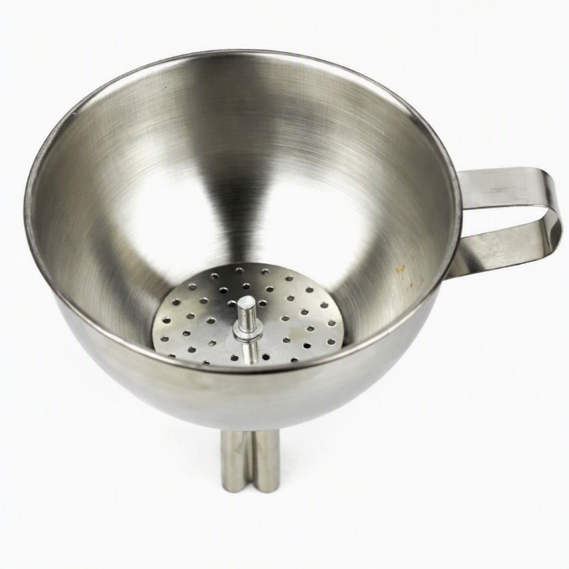 T4 Stainless Steel Kitchen Funnel with Strainer (6) قیف آشپزخانه استیل صافی دار T4