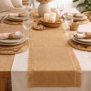 رومیزی حصیری زیبا بافته شده با الیاف طبیعی FL5