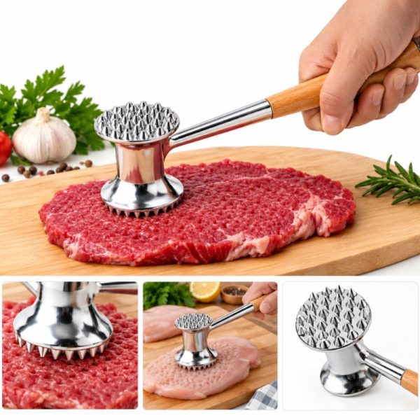 بیفتک کوب دسته چوبی شنگیا { ابزار آشپزخانه } A+